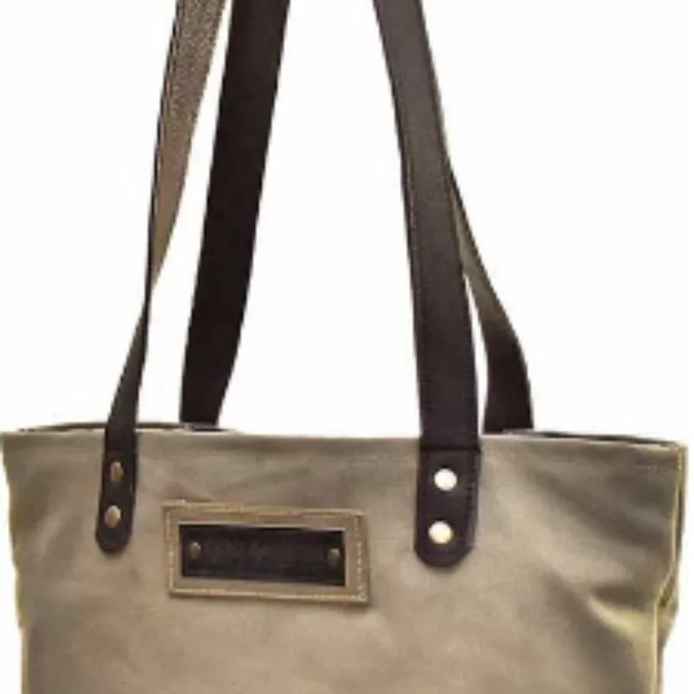Sea Sand Sun Vintage Like Scene  Recycled Military Canvas Tent Tote